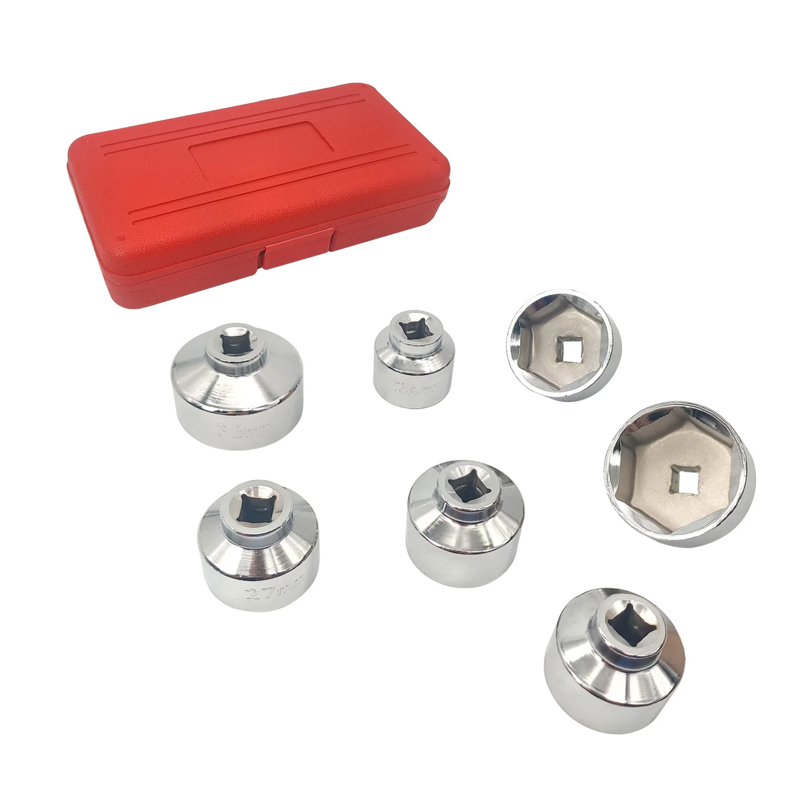 7 Pieces 3/8&#39;&#39; Oil Filter Cap Wrench Socket Set Tool Kit, 24 27 29 30 32 36 38mm - £37.95 GBP