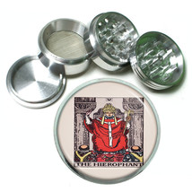 Tarot Card D7 Aluminum Herb Grinder 2.5&quot; 63mm 4 Piece V The Hierophant - £13.39 GBP