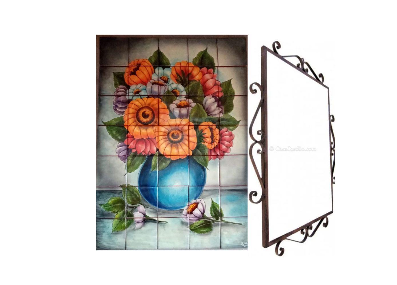 Mexican Talavera Mural HQ - Florero2 - - $289.00