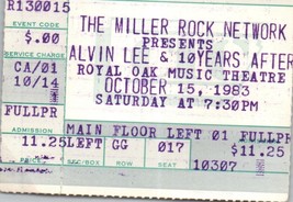 Alvin Lee Dix Ans Après Ticket Stub Octobre 15 1983 Royal Chêne Du Michigan - £30.74 GBP