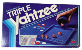 VTG Triple Yahtzee Game of Luck &amp; Strategy Triple the Fun! Milton Bradle... - $19.79