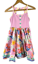 Matilda Jane Dress Size 12 Girls Knit Floral Fit &amp; Flare Polka Dot Pink ... - $74.49