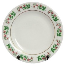 Gibson Everyday CHRISTMAS CHARM 4-Salad Plates 7&quot; D Holly Berry Charm De... - £34.83 GBP