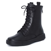 Ankle Boots Genuine Leather Women Flat Platform Short Boots Ladies Shoes Fashion - £93.69 GBP