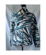 Christopher &amp; Banks Plaid Full Zip Jacket Womens Blue Black White Size S... - $25.69
