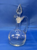 Vintagen 6” Clear Glass Oil/Vinegar Syrup Pitcher with Handle Glass Stopper - £7.47 GBP