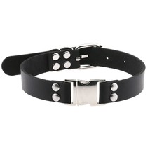 New Harajuku Black Goth Punk Pu Leather Magnetic Clasp Choker Necklaces Women Me - £13.91 GBP