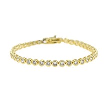 5A Cubic Zirconia CZ Tennis Bracelet 17CM 19CM Bezel Setting Simple Classic Wome - £12.35 GBP