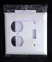 GE Two (2) Gang Single Toggle Single Duplex Combination Wall Plate White 1 Pack - $1.99