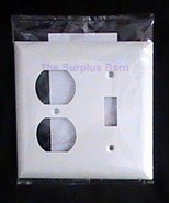 GE Two (2) Gang Single Toggle Single Duplex Combination Wall Plate White... - $2.73 CAD
