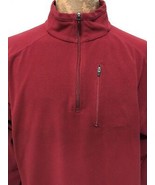 LL Bean XLT Burgundy Red Fleece Lightweight 1/2 Zip Pullover Jacket - £23.61 GBP