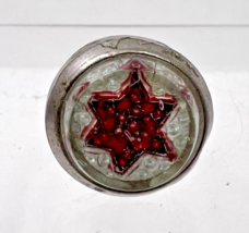 Victorian Picture Nail w Silver Metal &amp; Glass Red w White Star Head - $507.43 MXN