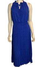 Pretty Garden Women&#39;s Sleeveless Pleated Midi Dress Royal Blue Medium NWT - $28.49