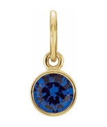 Genuine 14k Yellow Gold 4mm Blue Sapphire CZ Birthstone Women&#39;s Bracelet... - €141,28 EUR