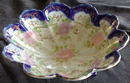 Hand Painted Antique China Footed Bowl - Gorgeous Old Collectible - Vgc - £23.60 GBP