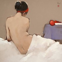 Nude, a 32&quot; heigh x32&quot; commission original oil painting on canvas by Binh - $269.00