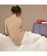 Nude, a 32" heigh x32" commission original oil painting on canvas by Binh - $269.00