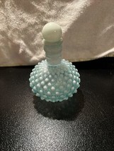 Vintage Fenton Hobnail Opalescent  Bottle With Stopper (Blue) - $26.73