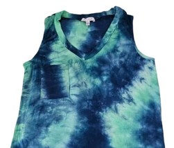 White Birch Tie Dye Stretch Tank with Pocket Blue Multicolor Women&#39;s Small - £15.32 GBP
