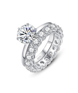 Women&#39;s Sterling Silver 2.75 Carat Moissanite Engagement Wedding Ring Ba... - £7.92 GBP