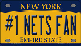 Number 1 Nets Fan New York Novelty Mini Metal License Plate Tag - $284.59 MXN