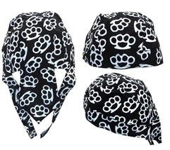 BUY 1 GET ONE FREE HAND KNUCKLES BANDANA CAP #222 hat BIKER dorag BLACK ... - $121.81 MXN