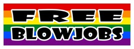 Gratis Blowjobs Lgbt Lesbiche Gay Diversità Decalcomania Adesivo 3 x 9 - £2.78 GBP
