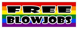 Gratis Blowjobs Lgbt Lesbiche Gay Diversità Decalcomania Adesivo 3 x 9 - £2.77 GBP