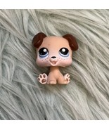 Littlest Pet Shop 143 Baby Boxer Puppy Dog Brown Cream Blue Dot Eyes Red... - £9.46 GBP