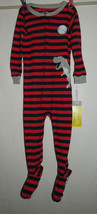 Carter's striped dinosaur zip up footy pajamas, 18 month, NWT - £11.17 GBP