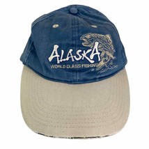 Vintage Alaska World Class Fishing Hat Blue Strapback Rare Collectible - $20.79