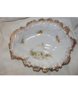Vintage Dresden Germany Serving Bowl orange pink floral design - $89.80