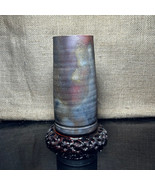 Vintage Japanese Pottery Vase, Bizen Ware, beautiful colors, size 7.5 inch - £94.07 GBP