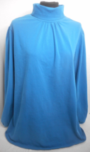 Route 66 Women&#39;s Sz 2X Blue Long Sleeve Turtleneck Pull-Over Shirt Blouse VTG - £11.00 GBP