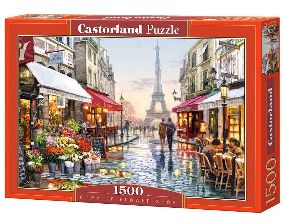 Primary image for 1500 Piece Jigsaw Puzzle, Flower Shop, Street of Paris, France, Eiffel Tower, Ad
