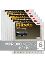 Filtrete 14x14x1 AC Furnace Air Filter MPR 300 Clean Living Basic Dust 6... - $50.48