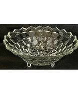 Indiana Glass Whitehall 10&quot; x 5&quot; Tall Footed Serving Bowl Optic Cube Cubist - $32.00