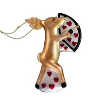 Pottery Barn Cupid Reindeer Ornament Blown Glass Christmas - £117.96 GBP