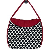 LISA LILL STUDIO red, black &amp; cream fabric shoulder bag purse - $28.06