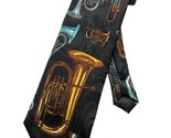Mens Brass Instruments Tuba Trombone French Horn Cornet Necktie - Black ... - $19.79