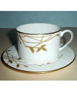 Kate Spade Lenox Primrose Hill Tea Cup &amp; Saucer Golden Florals - £17.73 GBP