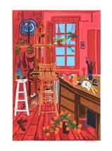 Edward Sokol-&quot;Artist Studio&quot;-Limited Edition Lithograph/Numbered/Hand Si... - $159.00