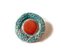 CAMEO BROOCH, SCARF Brooch Hand Painted, Women Unique Small Ceramic Broa... - $42.56