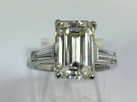 2.80ct White Emerald Diamond Engagement 925 Sterling Silver Ring 14k Gold Finish - £83.70 GBP