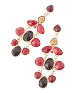 Stunning Burgundy / Brown Jeweled Link Chandelier Earrings - $24.00