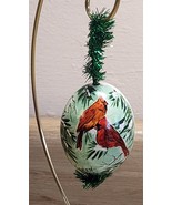 Vintage Hand Painted Egg Ornament 2 Cardinal Birds Very Pretty 1985 See ... - $12.47 CAD