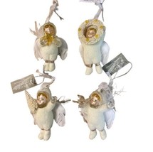Seasons of Cannon Falls  Winter White Angels Christmas Ornaments 4 pc Lot - £15.37 GBP