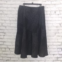 Sandro Sportswear Womens Skirt 12 Black Animal Print Dark Denim Tiered F... - $39.98