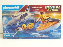 Playmobil Shark Attack Rescue Action 14 Pc 70489 Kid Activity Toy BDay Gift NEW - £24.94 GBP