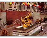 Prometheus Statue Rockefeller Plaza New York City NY NYC Chrome Postcard... - £1.54 GBP